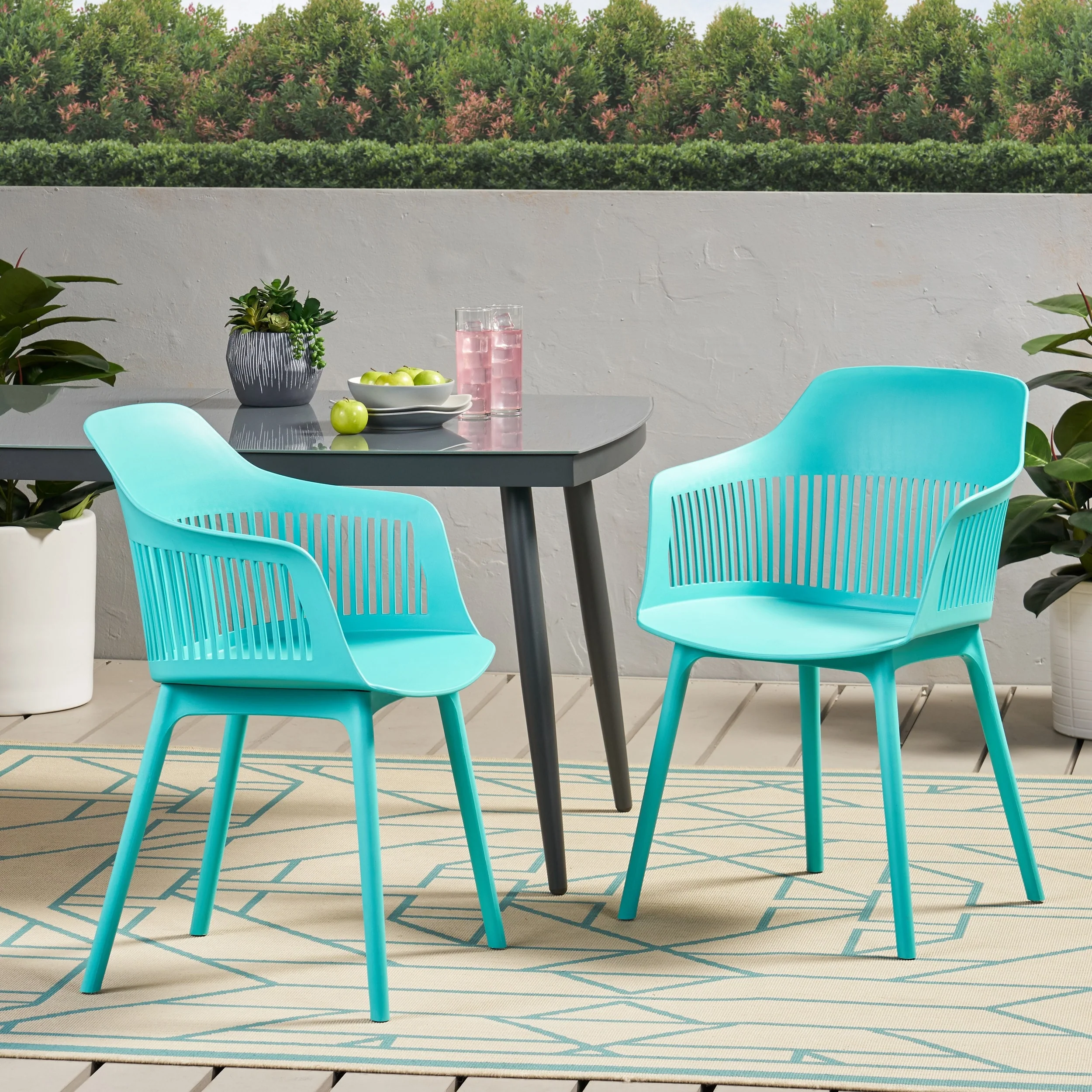 Dahlia Outdoor Modern Dining Chair (Set of 2) by Christopher Knight Home - 22.50 W x 21.50 D x 33.00 H