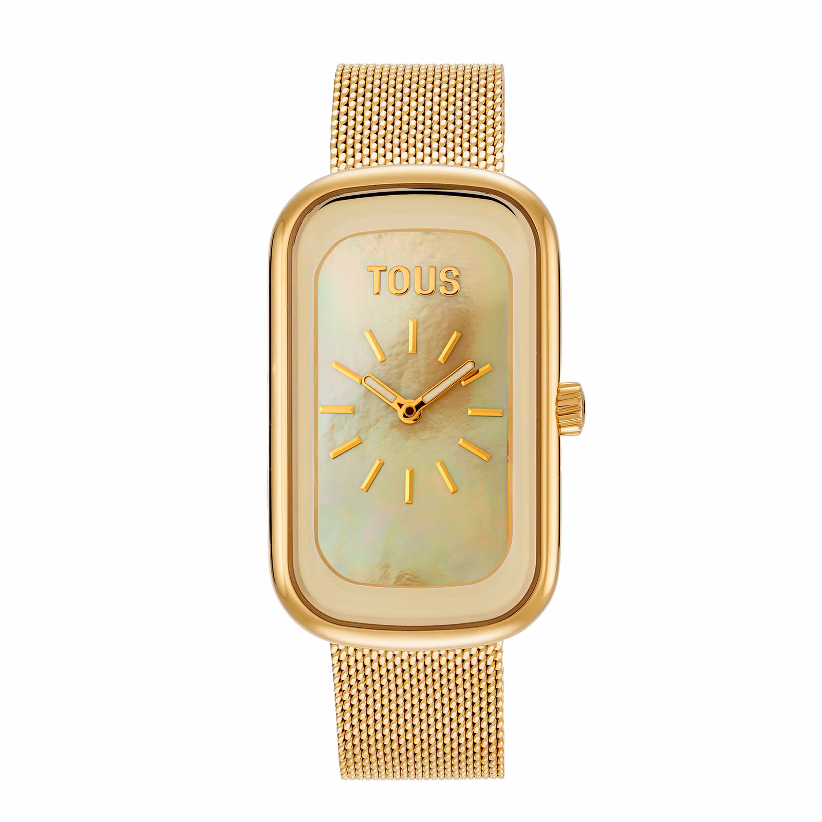Reloj analógico con esfera de nácar y brazalete dorado T-Band Club