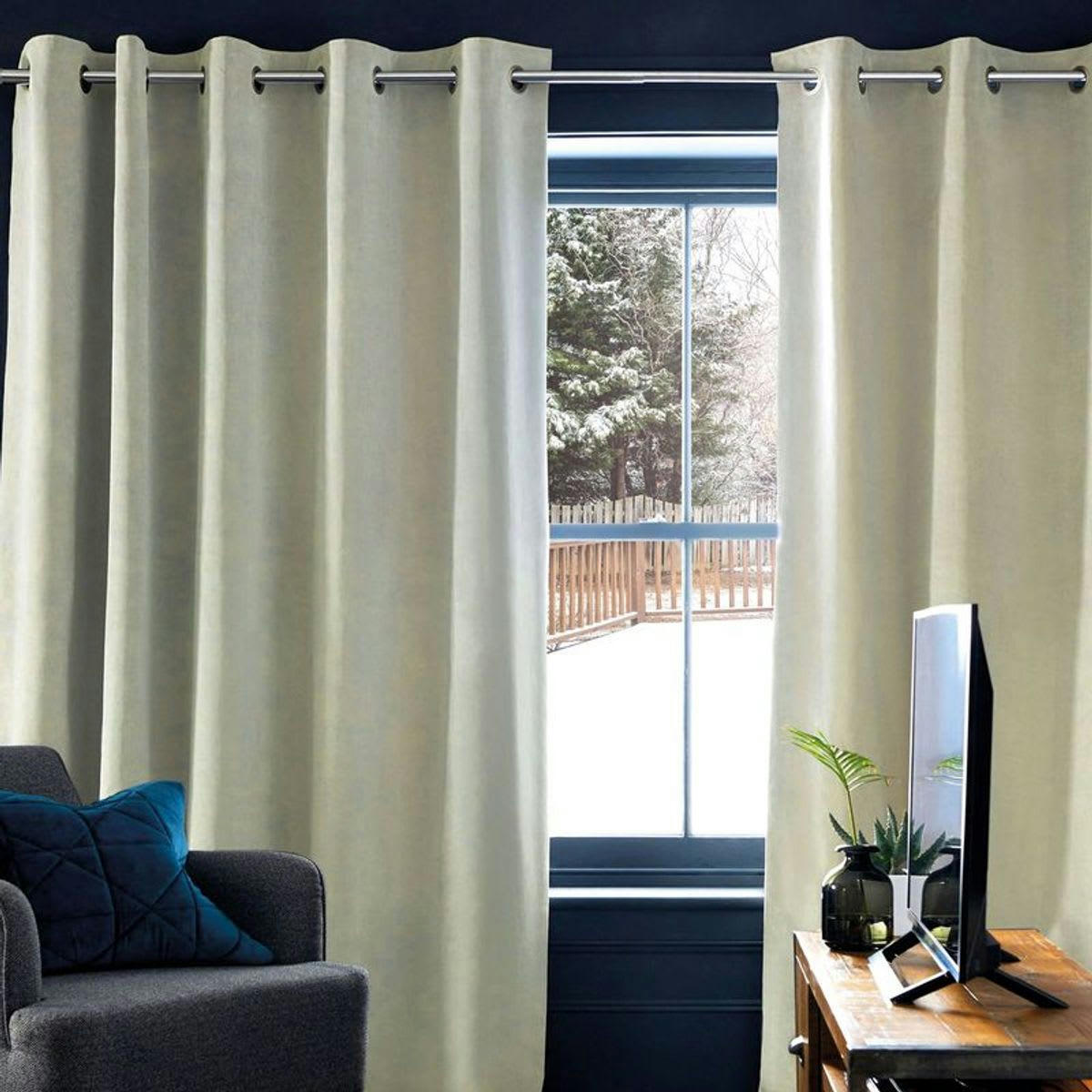 THERMIQUE - Rideau thermique et occultant beige 140x250