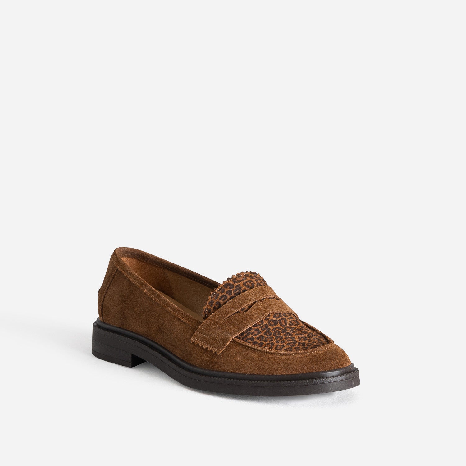 Mocassin ERAM FLEX marron cuir velours