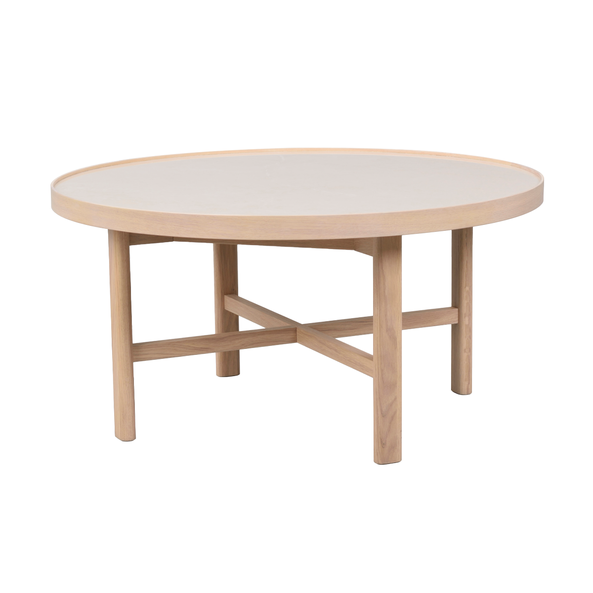 Rowico Home Marsden Ronde Houten Salontafel Ø 90 cm - Beige