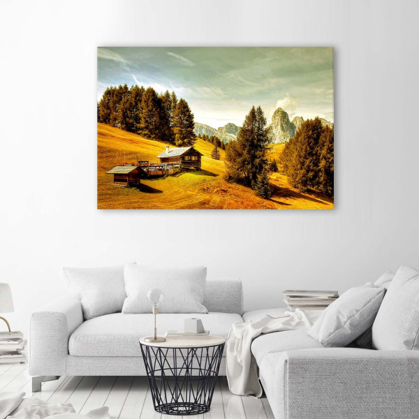 Feeby Obraz na płótnie Domek w górach pejzaż natura 60x40