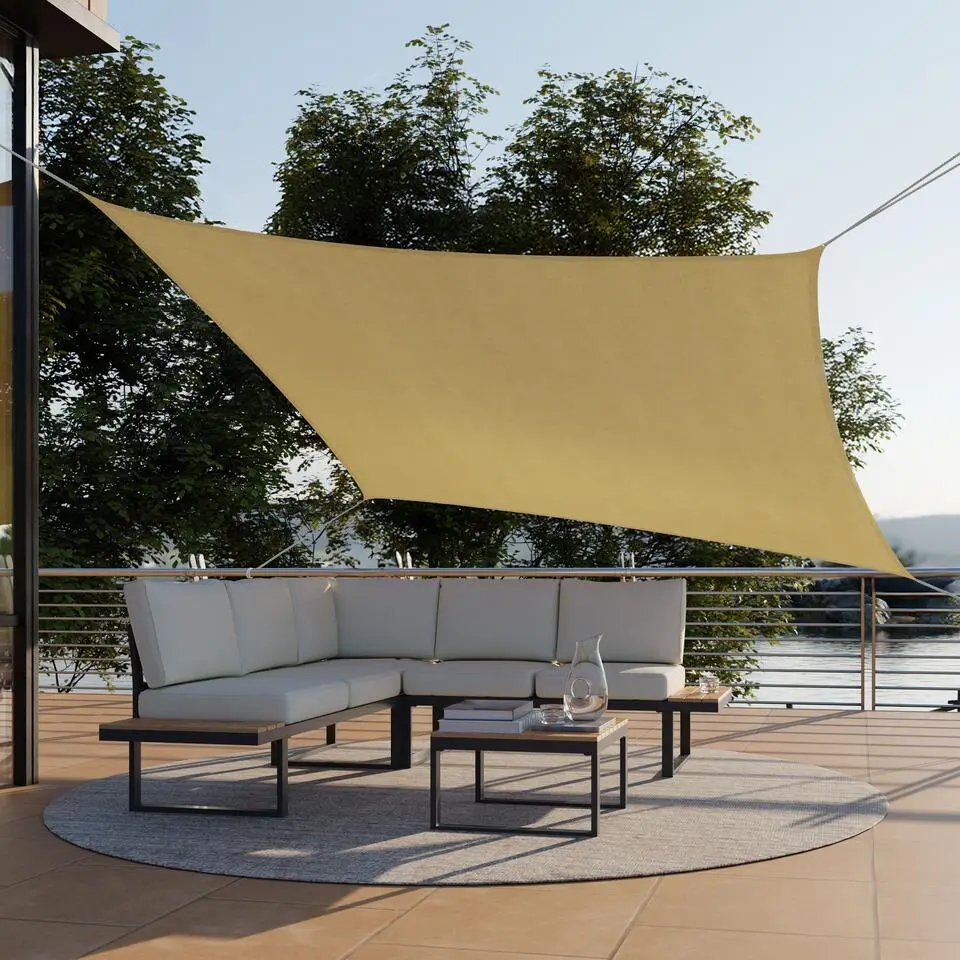 tectake Schaduwdoek Sunny, weerbestendig HDPE-materiaal met UV-bescherming