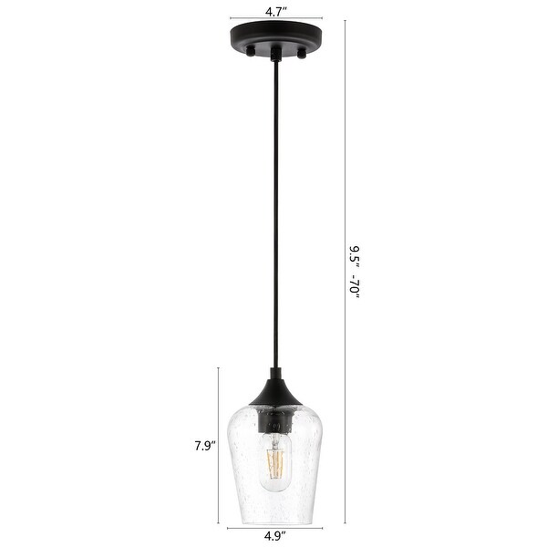 GetLedel 1-Light Seeded Glass Bell Pendant Ceiling Light