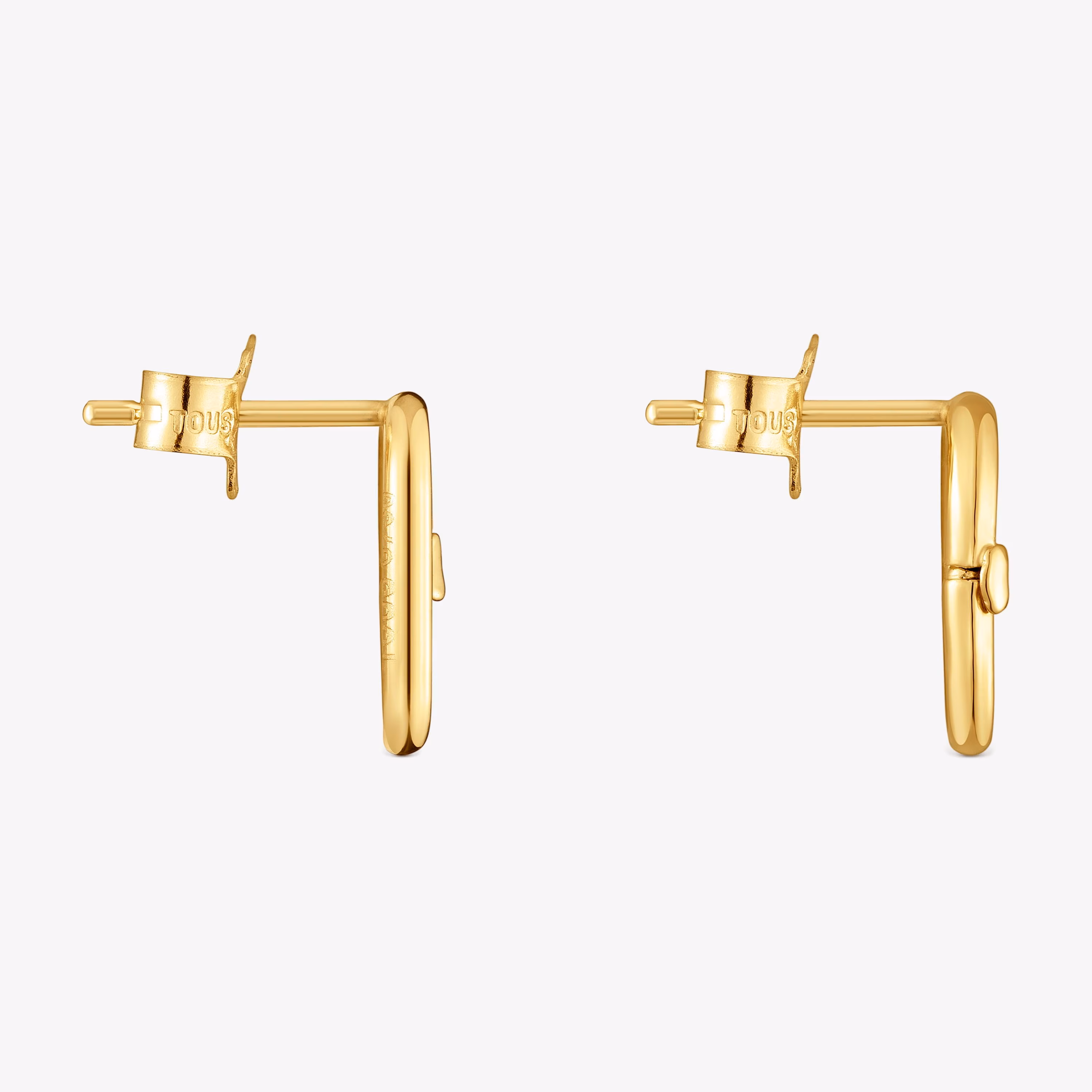 Pendientes pequeños de oro 12 mm Hold Oval