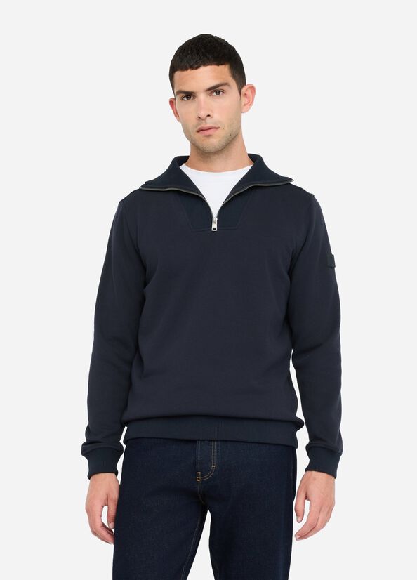 Felpa in cotone con zip