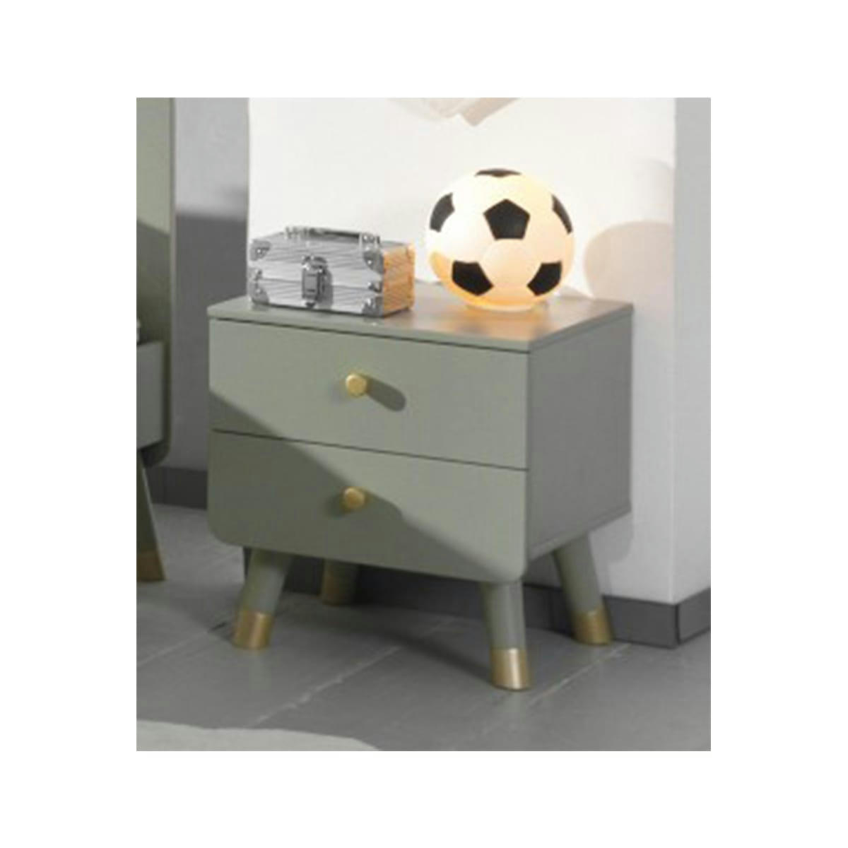 BILLY - Table de chevet 2 tiroirs vert