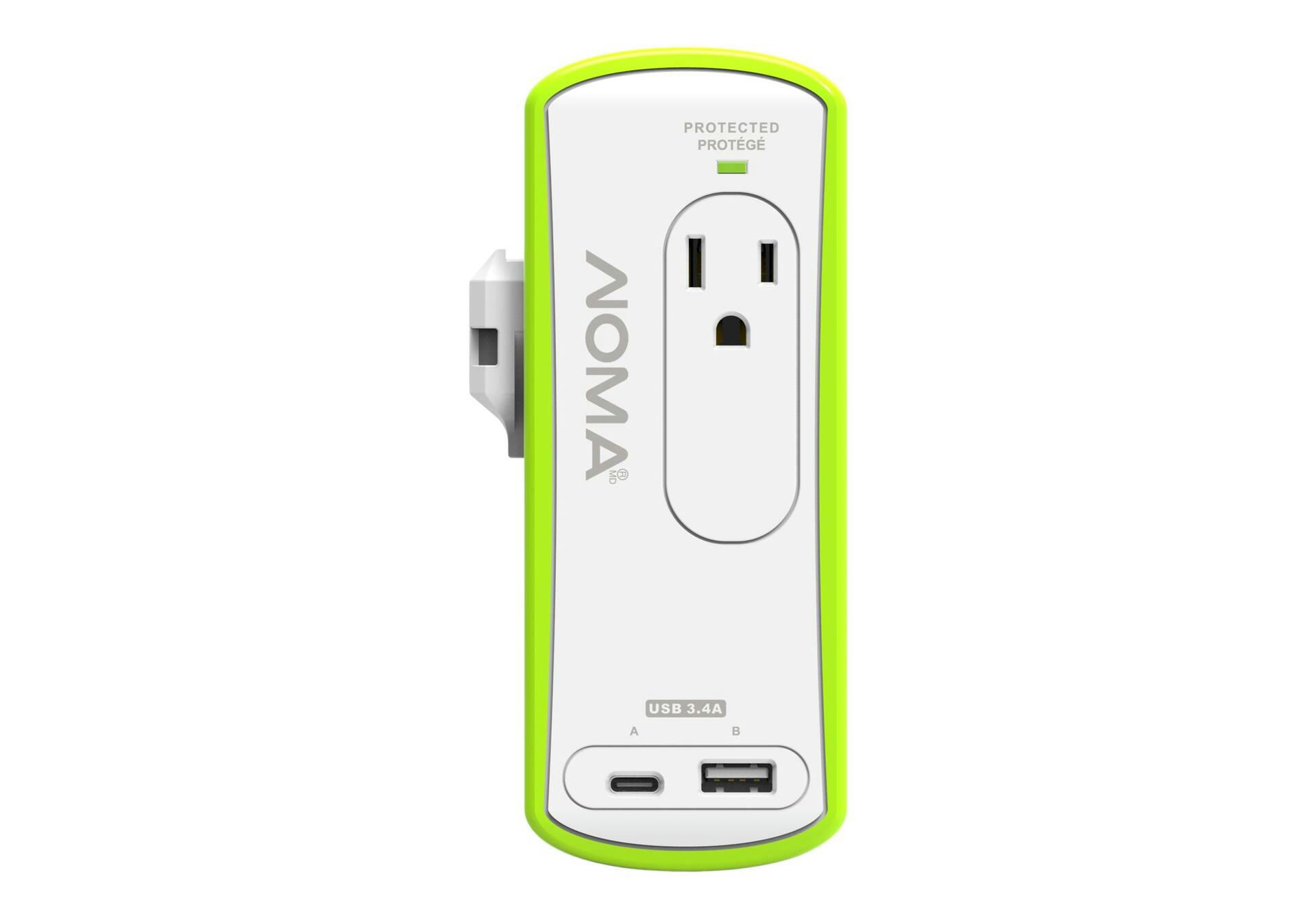 NOMA 2-Outlet USB-A/C Travel Power Bar