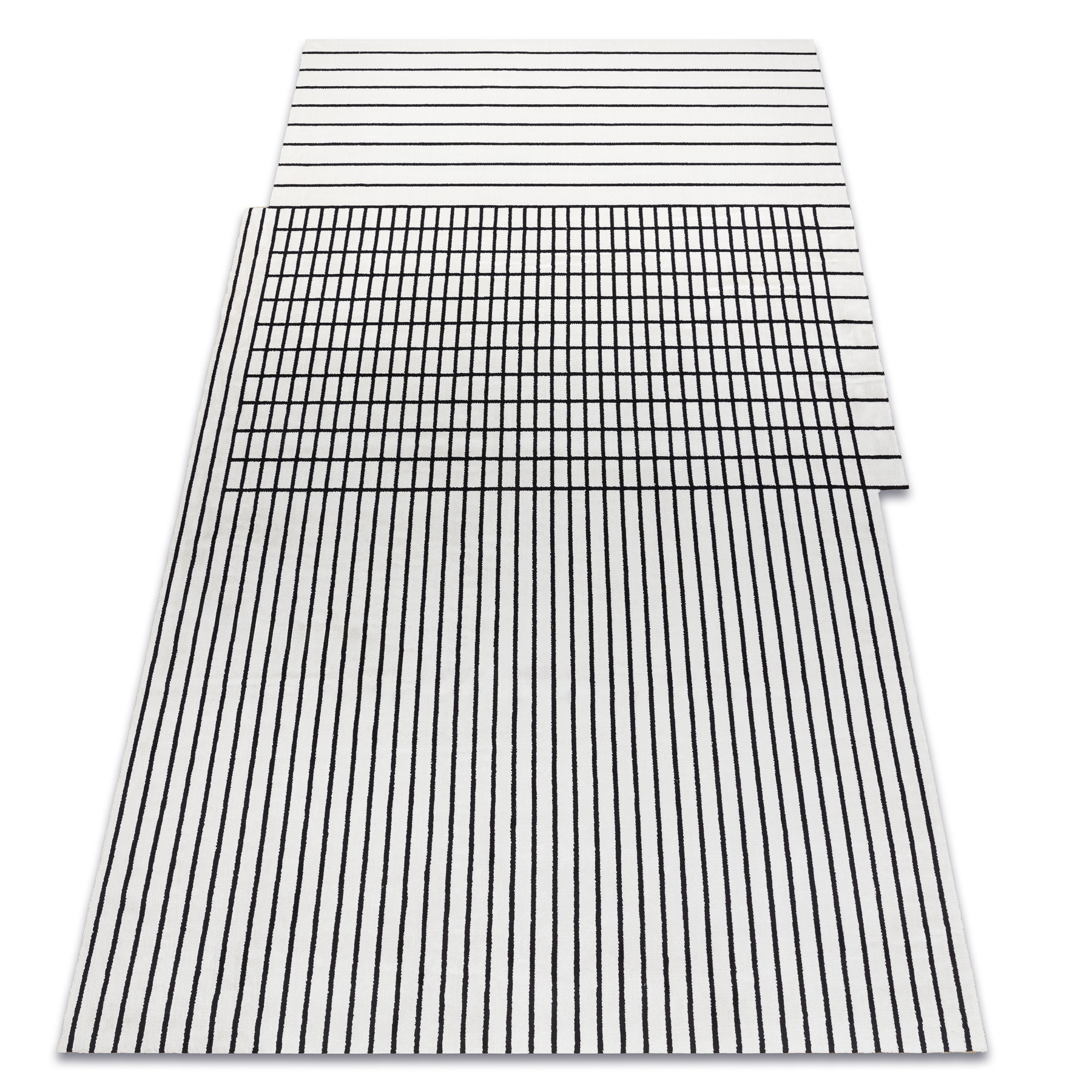 Dywan PEARL 51333K krem / czarny - Linie, ekskluzywny, 192x290 cm