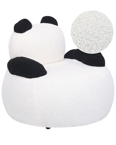 Fotel dziecięcy tapicerowany panda biały