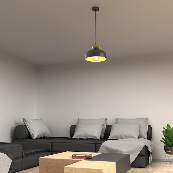 Lampa wisząca Harald metalowa czarna