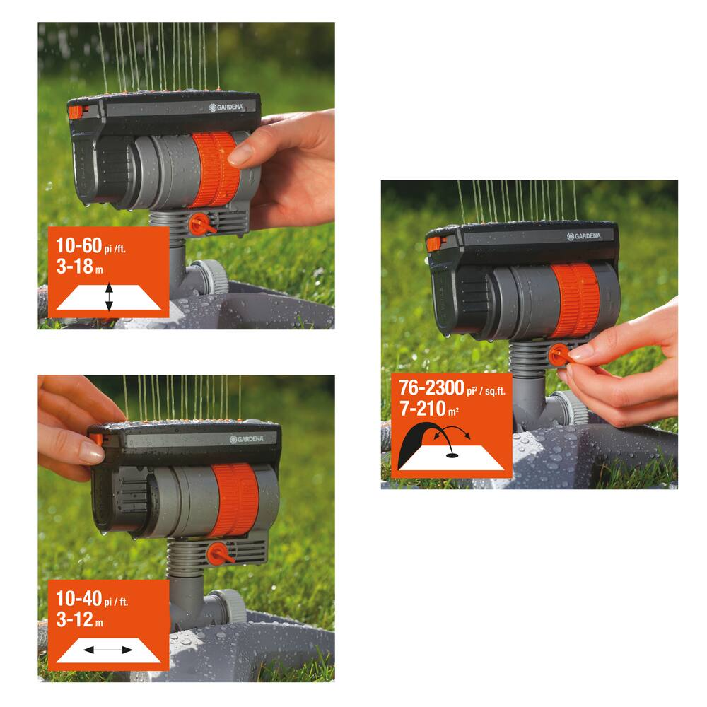 Gardena ZoomMaxx Frost Proof Sprinkler with Weighted Sled Base, 2300 sq.ft.