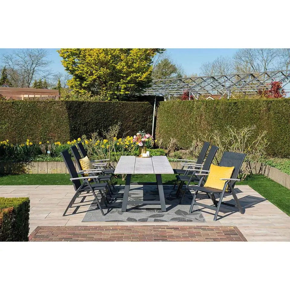 Garden Impressions Leuven tuintafel 220 x 100 cm - donker grijs