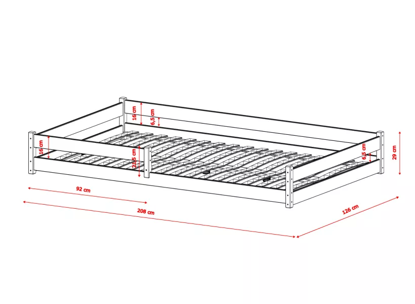 ZOFIA 120x200 białe łóżko montessori podłogowe dziecięce Lano Meble