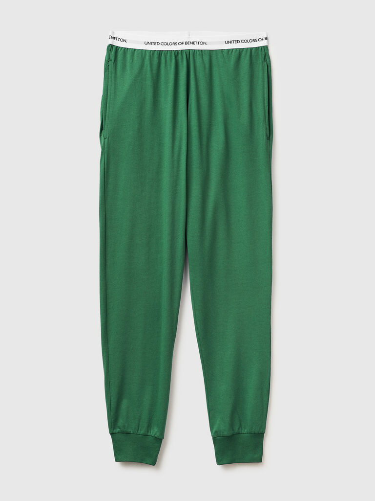 Trousers with logo elastic