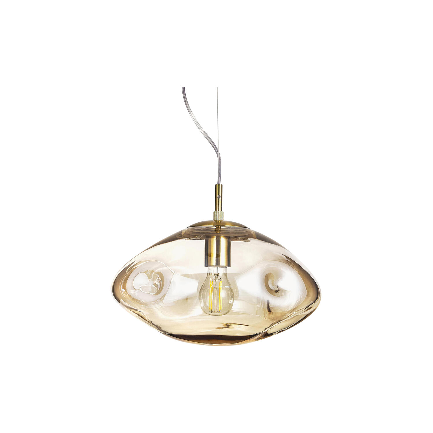 Amora Glass Pendant, beige/gold