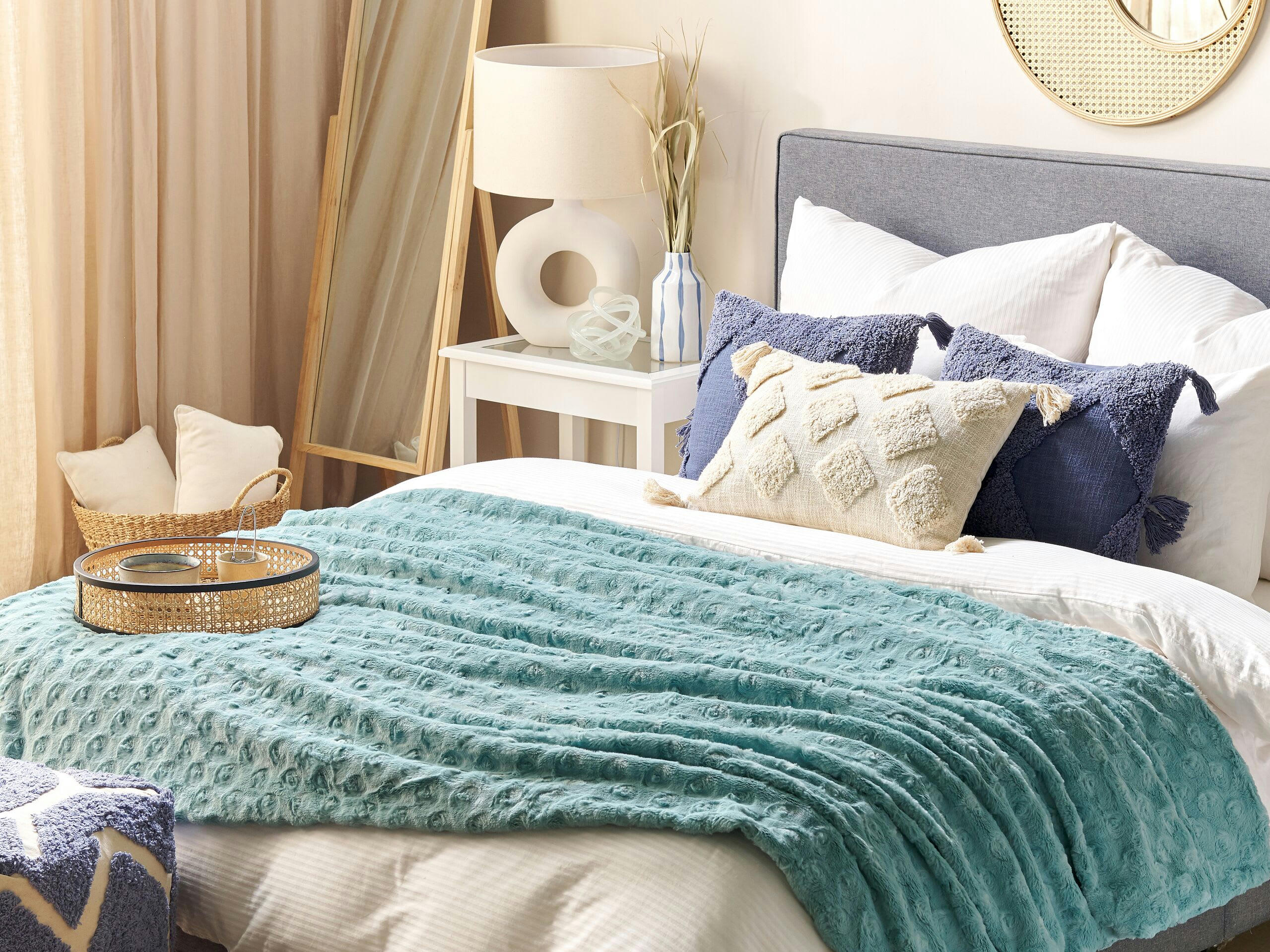 KANDILLI - Plaid en polyester vert 200x150cm