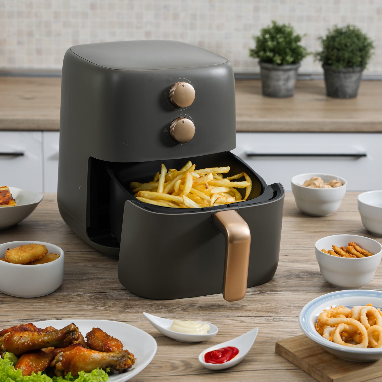 Friggitrice ad aria 4,2 L 1400 W grigia