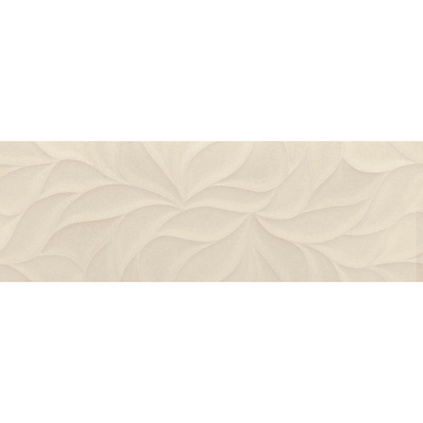 Faïence murale effet pierre beige mat décor feuille L.90 x l.30 cm x ép.10,5 mm, Avenue