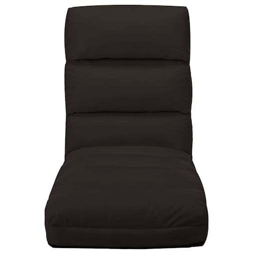 NNEVL Folding Floor Chair Brown Faux Leather