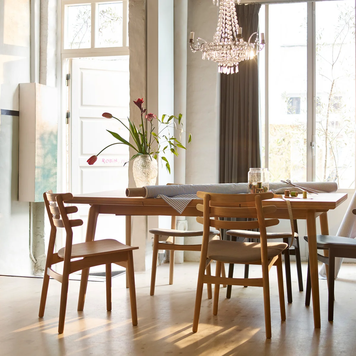 FDB Møbler - C65 Åstrup Tisch klein, 90 x 170 cm, Eiche lackiert / natur