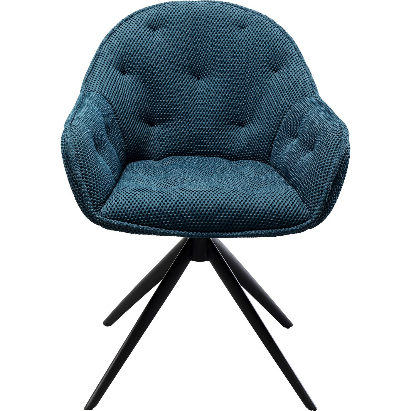 Kare Design Draaistoel met armleuningen Carlito Mesh blauw