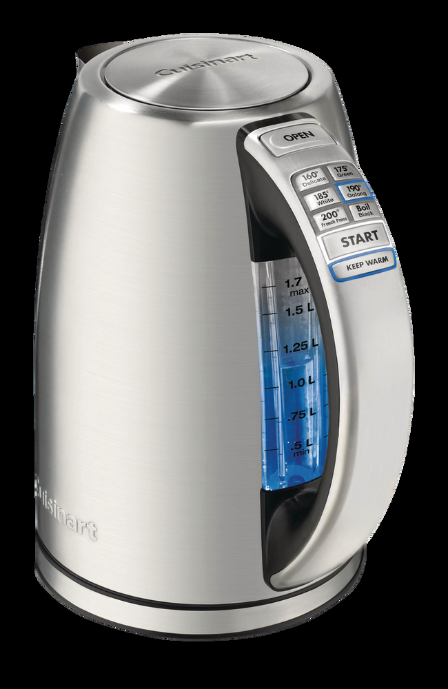 Cuisinart Cordless Electric Kettle w/ 7 Preset Temperatures, Stainless Steel, 1.7-L
