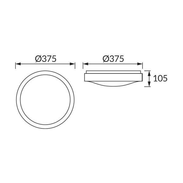Plafon okrągły srebrny ALEX LED C 24W 1680lm 4000K IP44 03564 Strühm