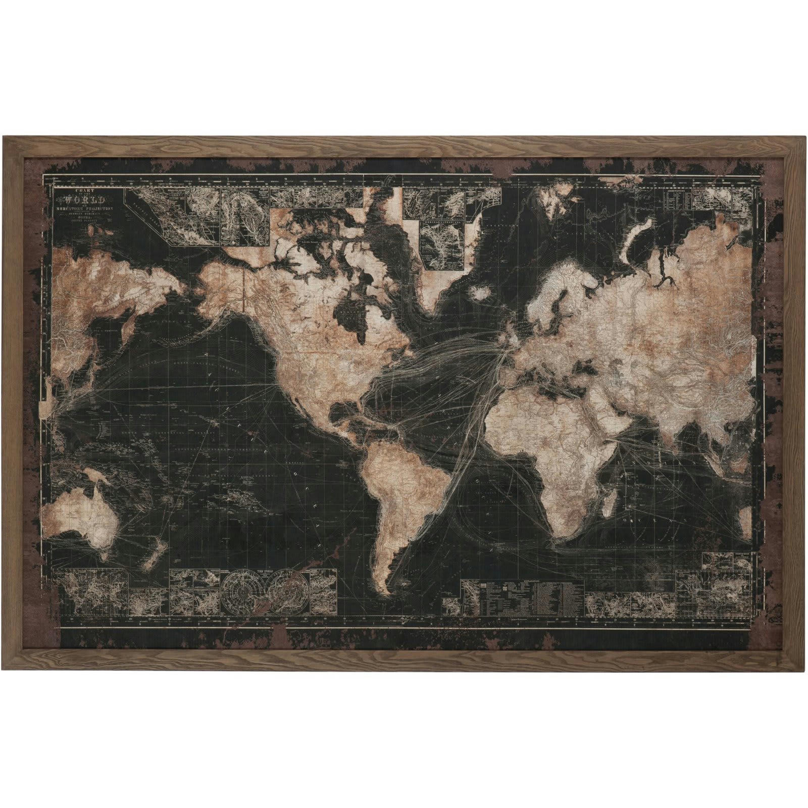 - Tableau Cartes du monde Bois Marron