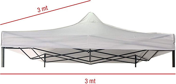 Couverture De Toit Tonnelle Polyester Blanc Imperméable 3x3 m Rebecca Mobili
