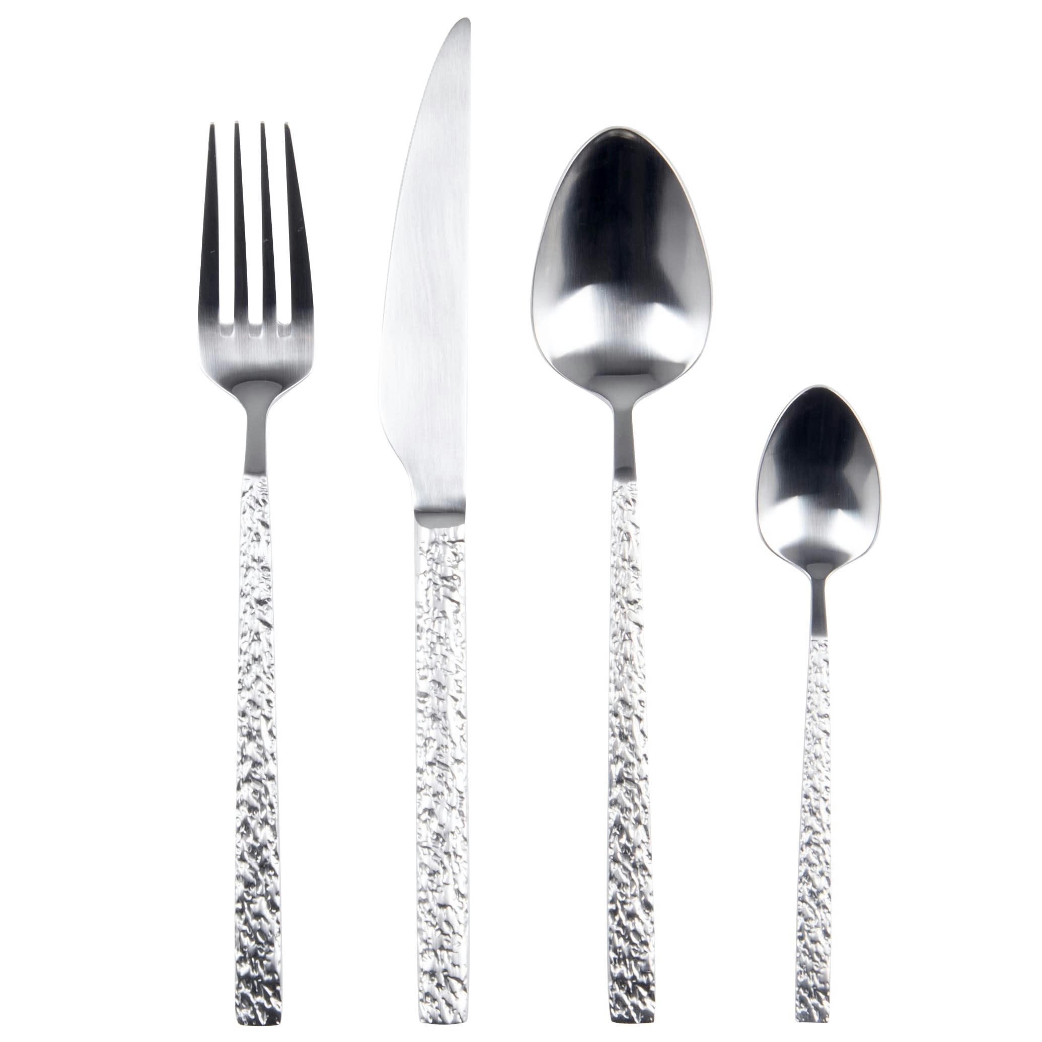 ROCK - Coffret 24 couverts en acier argenté