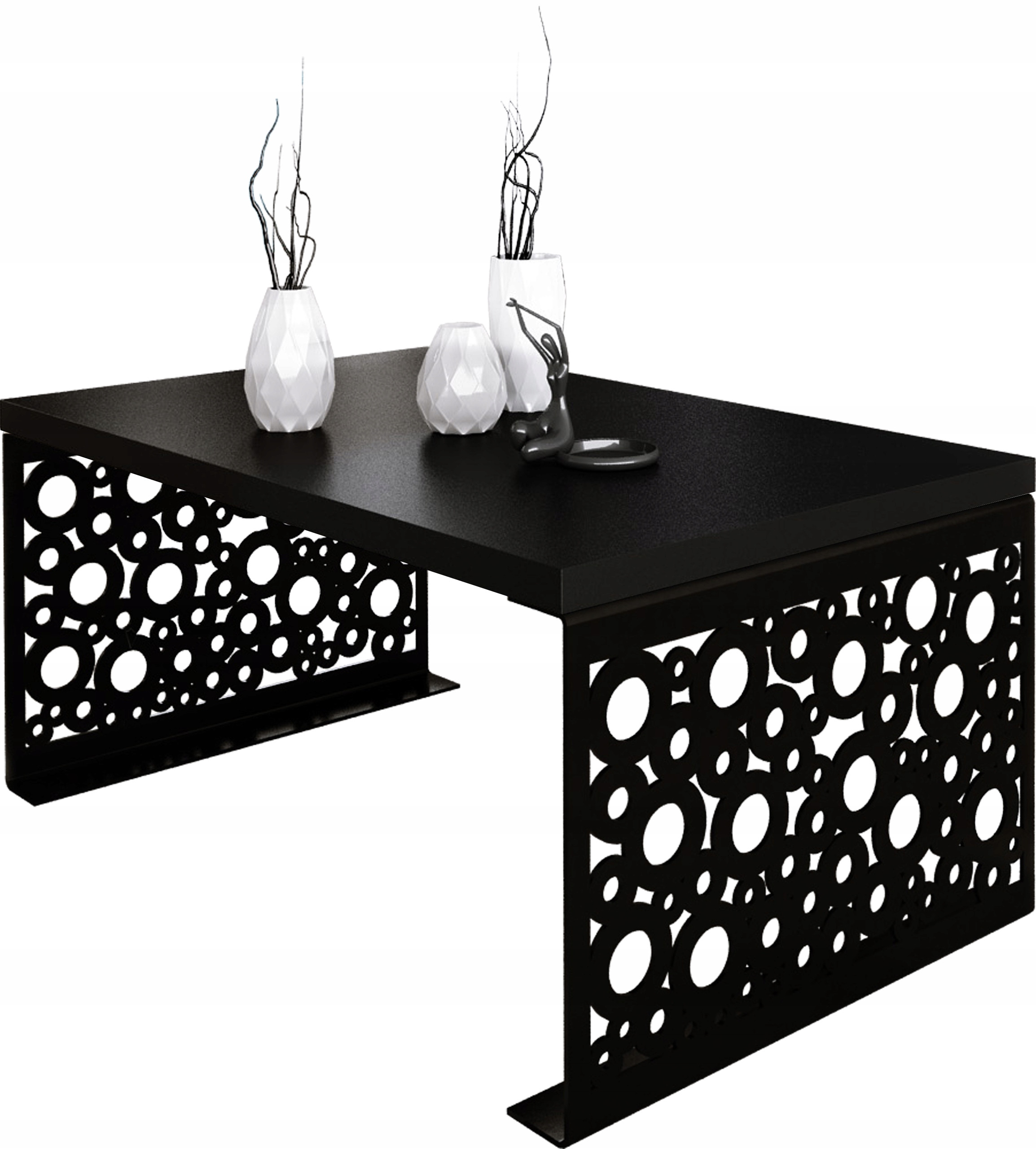 Stolik kawowy Koła Nowoczesna Ława Loft Metal Czarny Czarny MiniPearl