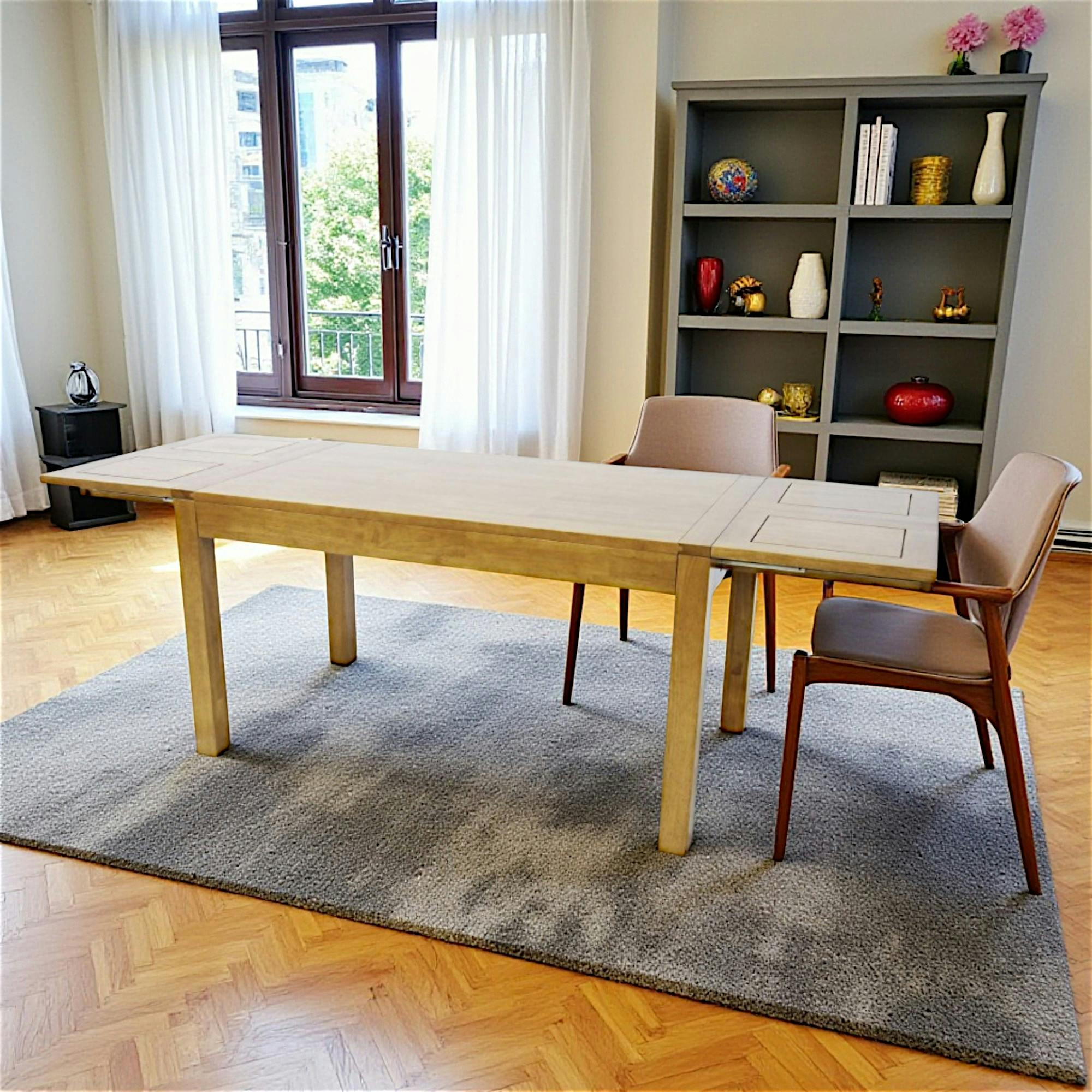 Table repas extensible hévéa 140/230cm OLGA