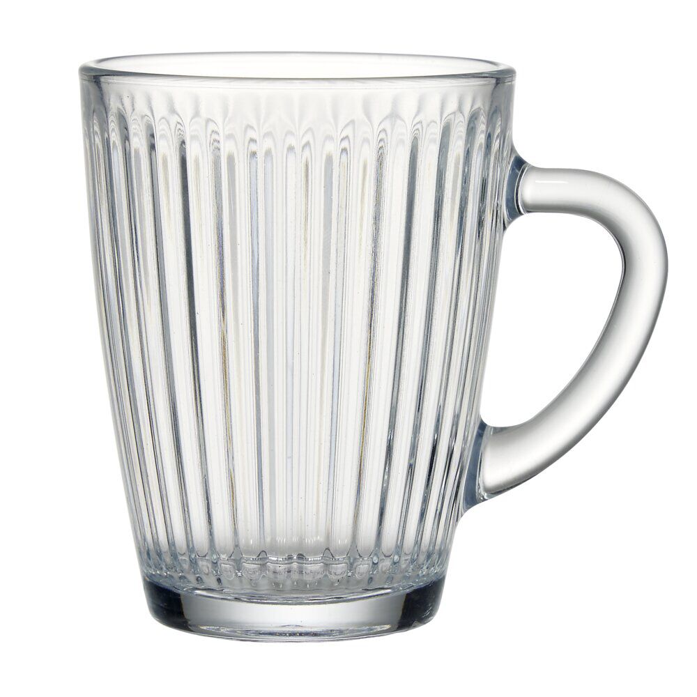 Tasse en verre transparent strié Ø9xH7cm