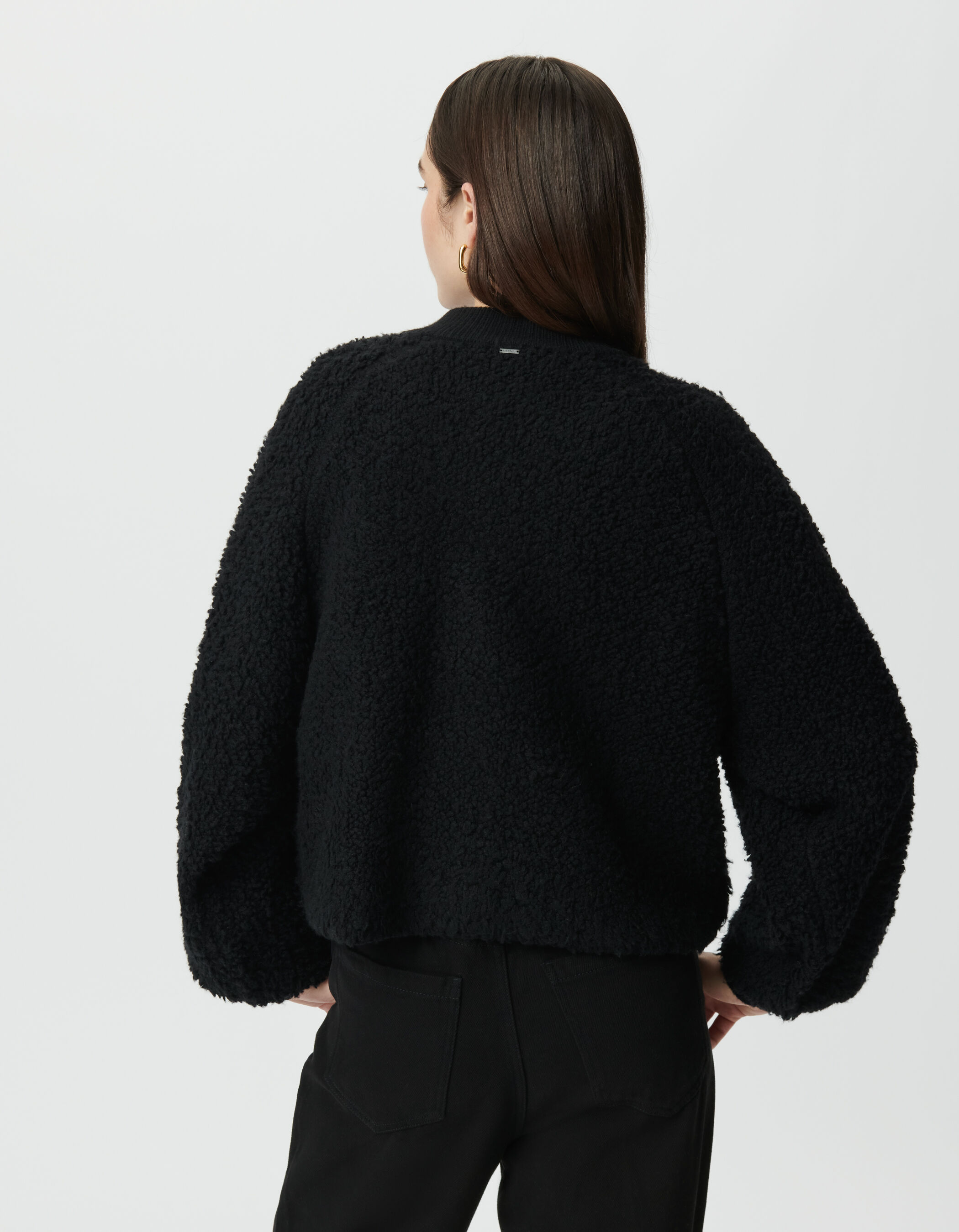 Cardigan blanc maille bouclette Femme