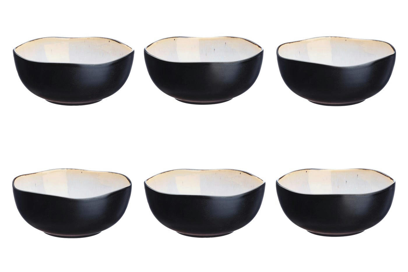 REACTIV - Lot de 6 bols petit-déjeuner en grès blanc D16.5