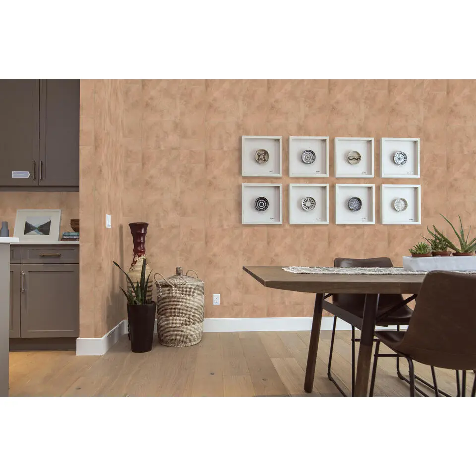 Dutch Wallcoverings behang - Loft Blokken roodbruin - 0.53x10,05m