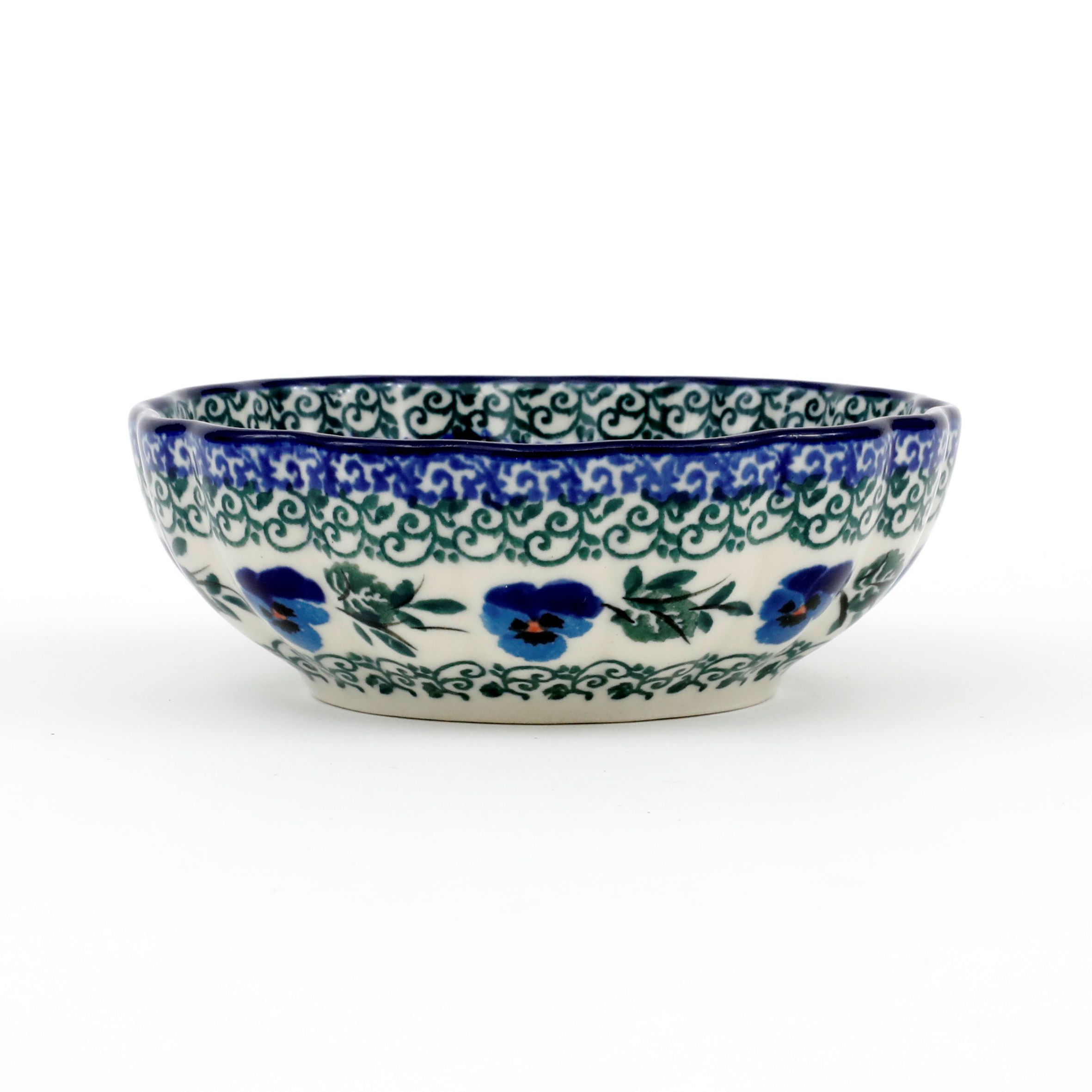 Miska muszelka 023 h-4cm  2273X Kobaltowe bratki