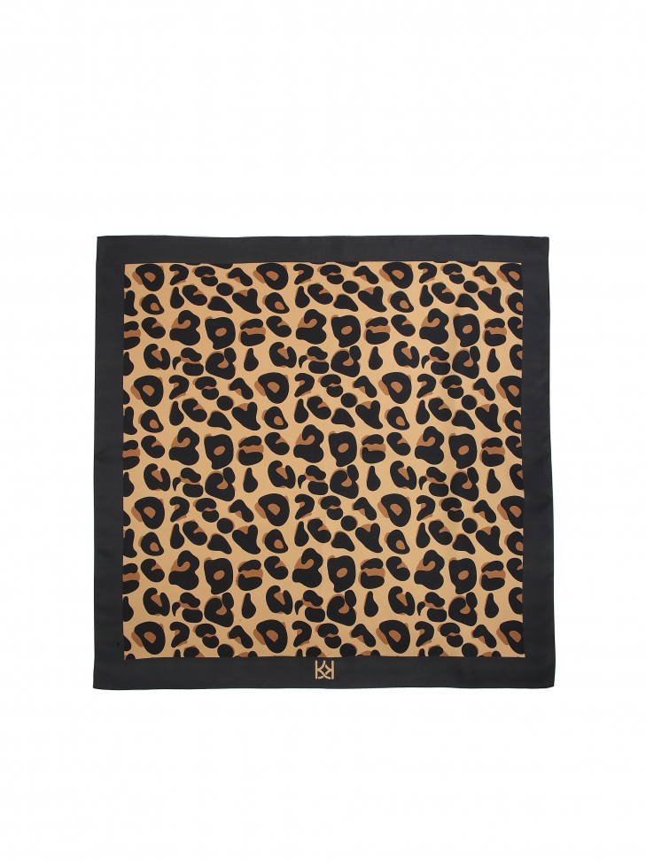 Silk lepoard-patterned scarf