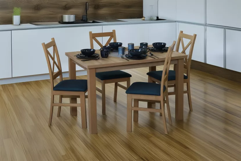 Zestaw stół 120x80 z 4 krzesłami M014-4 Dąb Artisan
