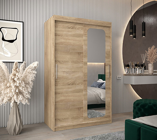 Armoire Promo T2 a portes coulissantes H. 200 x L. 120 x P. 62 2 portes