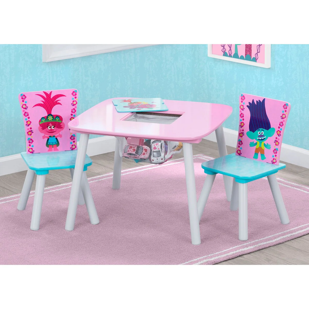 Trolls World Tour Table and Chair Set with Storage by Delta Children