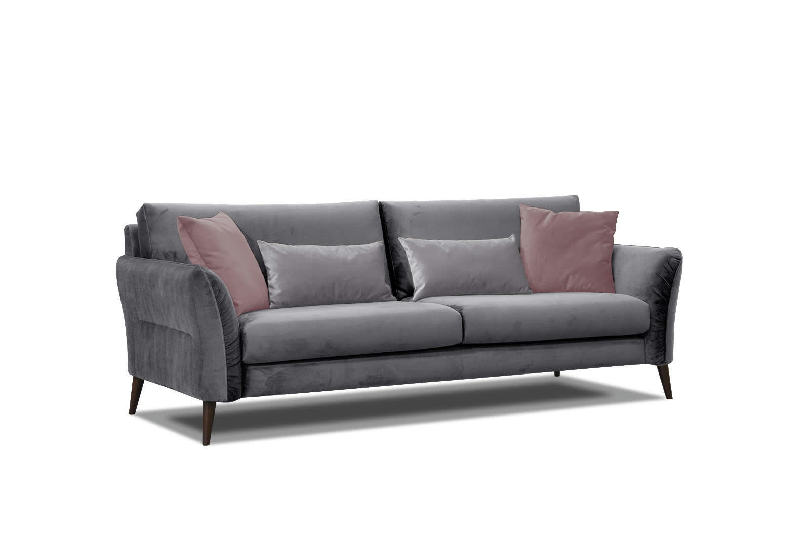 FIGARI - Canapé 3 places tissu gris mauve