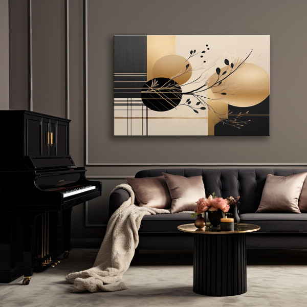 Feeby Obraz na płótnie, Abstrakcja Glamour Złoty 60x40