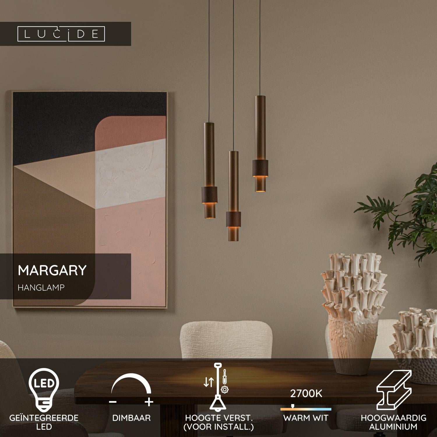 Lucide MARGARY Hanglamp - Koffie