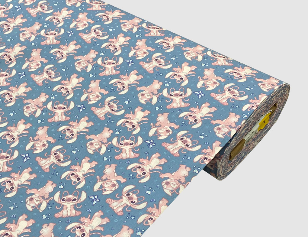 Dekostoff Stich & Angel Blau, Pink