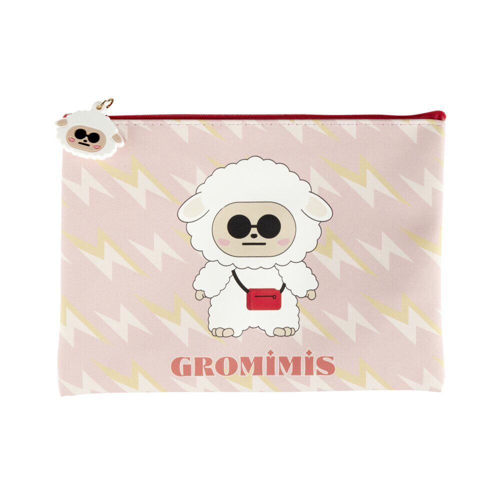 Pochette tissu Gromimis mouton rose 14x20cm