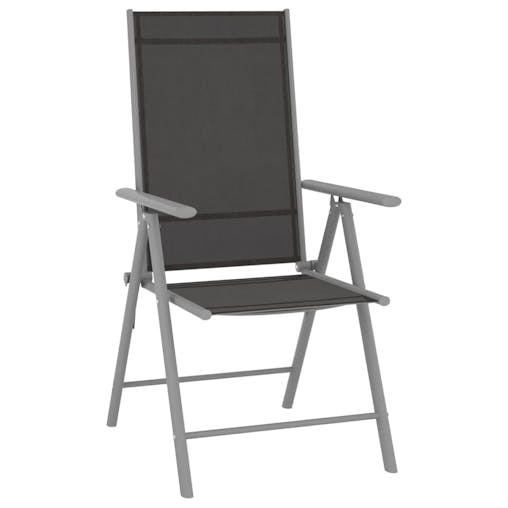 NNEVL Folding Garden Chairs 2 pcs Textilene Black
