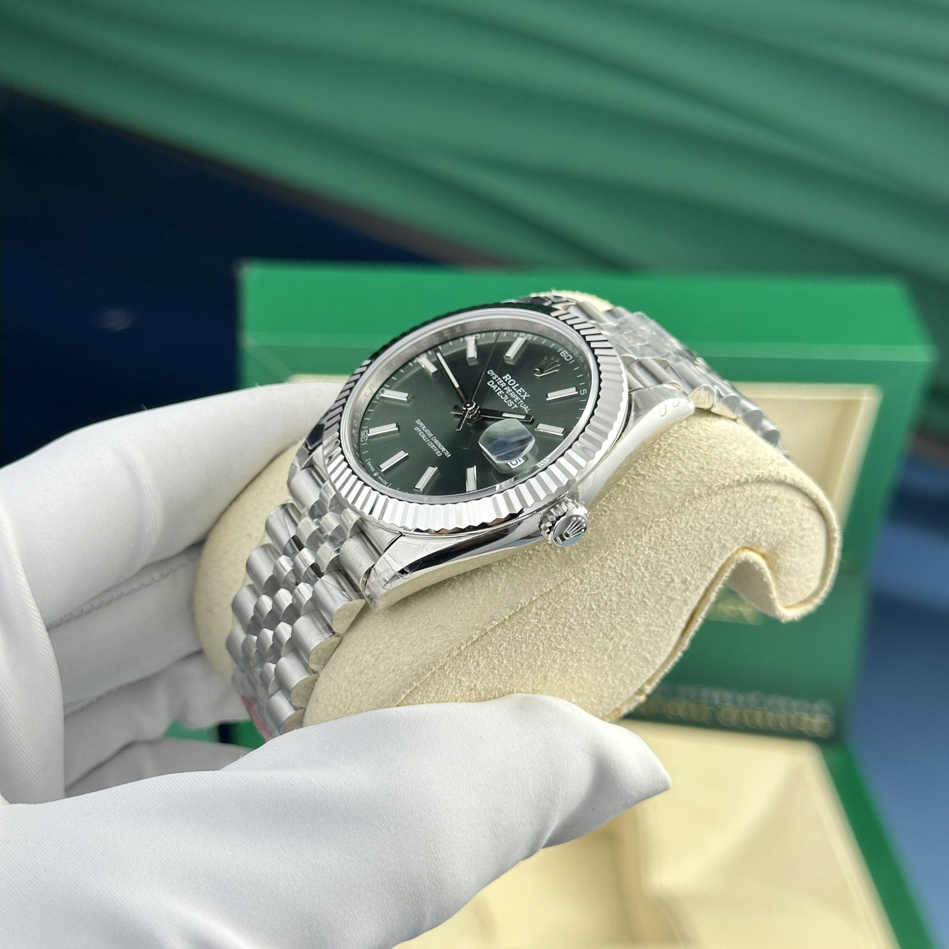 Rolex Datejust 126334 904L Steel Green Dial 41mm Jub Super Clone