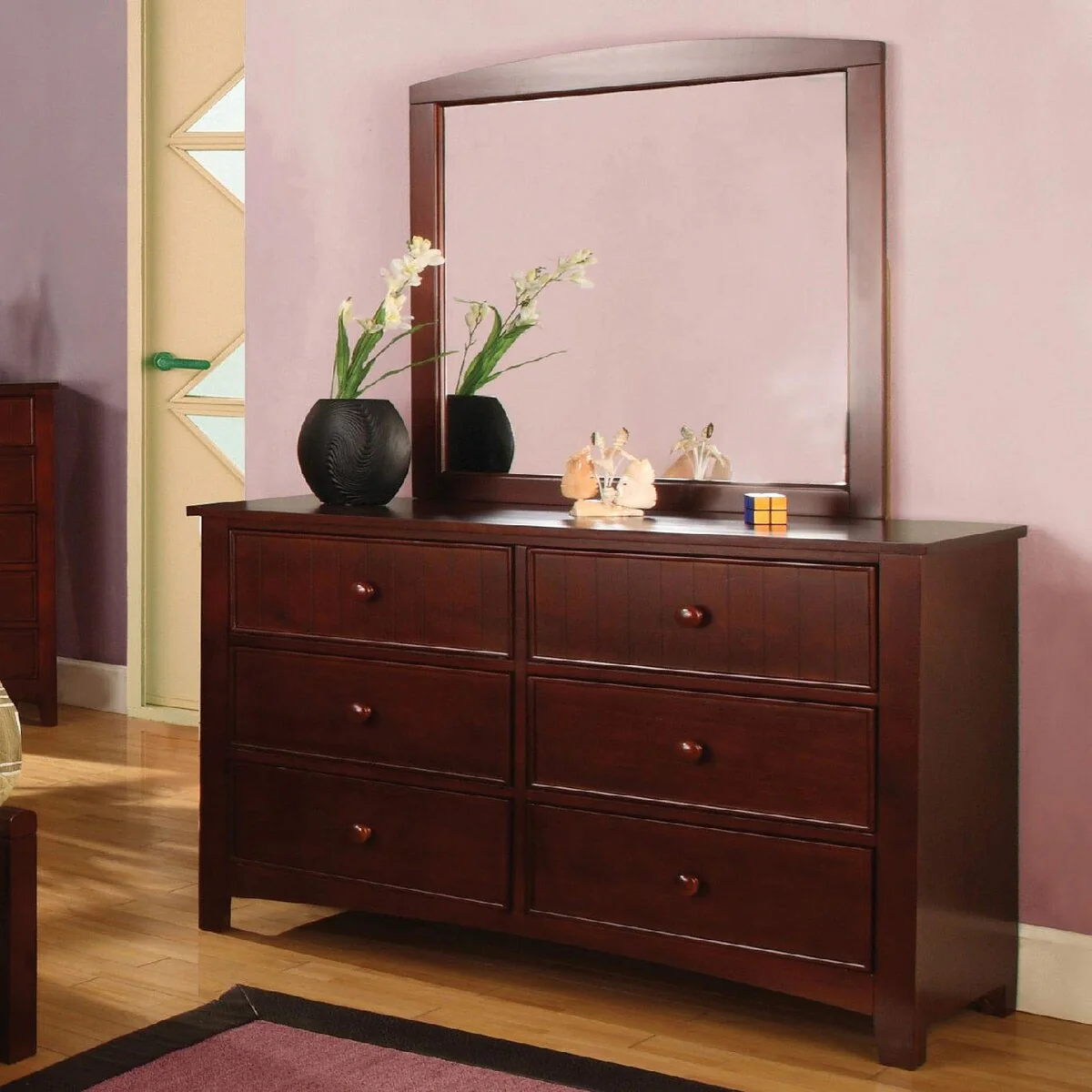 Collsi 6 Drawer Dresser with Mirror